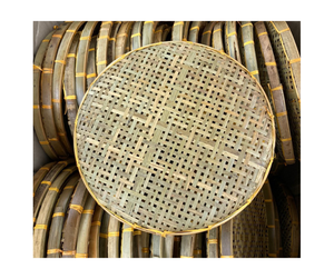 Grand panier bol en bambou tissé écologique plateau de vannage de riz traditionnel artisanat du Vietnam avec de nombreuses tailles - Product Image 1