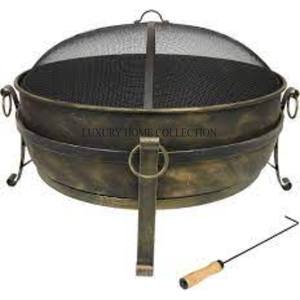 Foyer traditionnel en métal de style antique fini rustique et pieds robustes offrant une beauté intemporelle pour les rassemblements de feu de jardin - Product Image 3