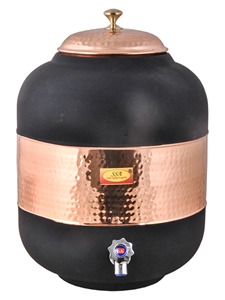 Fabriqué à la main traditionnel cuivre refroidisseur d'eau Durable Portable grande capacité installation de bureau en acier inoxydable pour la maison - Product Image 4