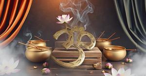 Latón sagrado om símbolo meditación Sala yoga decoración latón pared arte pared decoraciones 4 pulgadas - Product Image 2