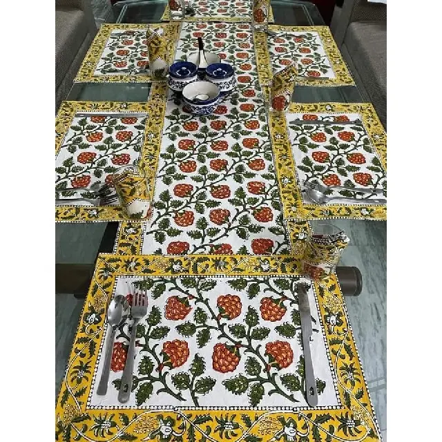 Tavolo da pranzo Corridore tovaglia di Lino rivestimenti con Stuoia di Posto E tovaglioli pad diffondere la casa e ristorante della decorazione commercio all'ingrosso