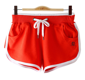 Pantalones cortos deportivos de algodón puro para mujer, pantalones cortos holgados de verano para correr de cintura alta a la moda - Product Image 1