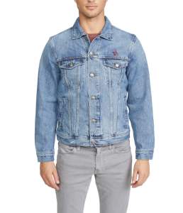 Veste en jean tendance avec logo personnalisé pour homme, veste en jean multi-poches, veste décontractée pour homme - Product Image 1