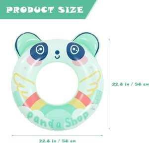 New Style Panda <b>Inflatable</b> Swim Ring with Handles Kids Pool Float PVC Floating Tube Lightweight Easy Inflate for Boys Girls - Product Image 2