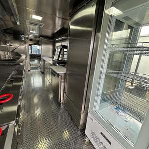 Remolque de Comida Rápida Multifuncional de Acero Inoxidable Totalmente Equipado, Mini Carrito de Comida Móvil con 4 Ruedas - Product Image 5