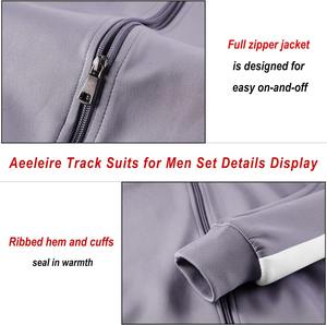 Custom Made Plus Size Slim Fit Flexible Bottom Raglan Long <b>Sleeve</b> Full Zip Up Tracksuits Stripes Welted Pockets Men Winter Style - Product Image 4