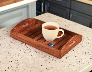Vente chaude Grand Plateau Rectangulaire en Bois avec Poignée pour Petit Déjeuner Dîner Servir dans les Hôtels Meilleur Prix - Product Image 1