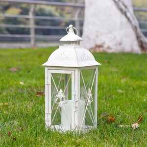 Linterna negra mate hecha a mano con artesanías H.M.A con ventanas de vidrio para decoración minimalista moderna del hogar de Navidad - Product Image 2