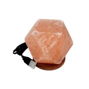 Lampe en sel rose en forme de diamant de haute qualité sculptée électrique de Sian Enterprises artisanat naturel ampoule technique polie - Product Image 5