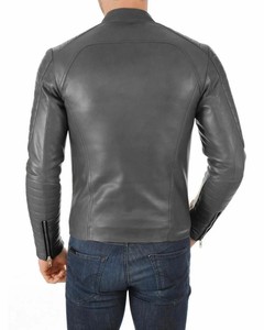 Premium Quality Eco-friendly PU Leather Winter Motorcycle Jacket for <b>Men</b> with <b>Turtleneck</b> Collar and Front Logo - Product Image 6