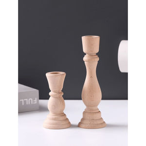 Candelabro de Madera de Diseño Vintage, Portavelas de Madera Natural con Cuentas para Decoración de Mesa de Hotel y Hogar - Product Image 3