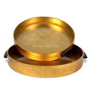 Plateau en laque dorée fait à la main pour servir de la nourriture, décoration de table et usage domestique en provenance du Vietnam - Product Image 1