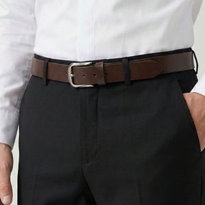 หนังวัวสีน้ำตาลเข้ม คุณภาพพรีเมียม ทนทาน โลโก้สั่งทำได้ หัวเข็มขัดโลหะผสมทำมือ ทรงสี่เหลี่ยม วินเทจ ลำลอง มีทุกสี - Product Image 5