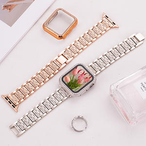 Correa de Acero Inoxidable con Pedrería de Lujo <span class=keywords><strong>para</strong></span> <span class=keywords><strong>Apple</strong></span> <span class=keywords><strong>Watch</strong></span> Series 11 10 49mm 46mm 42mm, Correa de Repuesto de Metal con Diamantes <span class=keywords><strong>para</strong></span> Mujer - Product Image 5