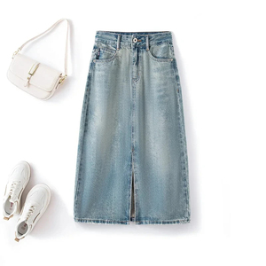 Falda Vaquera de Algodón para Niñas, Corte en A, Borde con Flecos, Uso Diario Informal, Construcción de Alta Calidad - Product Image 5