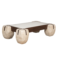 Nouveau design personnalisé Table basse en béton bon marché Mobilier d'extérieur rond en béton de l'usine vietnamienne
