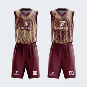 Uniformes de basket-ball réversibles pour hommes à col en V, 100 % polyester, imprimés sur mesure, prix raisonnable, respirants, séchage rapide, antibactériens - Product Image 2