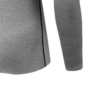 เสื้อรัดรูปของผู้ชายผ้าถักยาวเข้ารูปผ้าแห้งเร็วมีลายพิมพ์ - Product Image 6