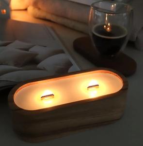 Tazón de vela de madera de alta calidad, tazón de masa, último diseño, uso doméstico moderno, forma ovalada para Navidad, artículo de decoración Diwali - Product Image 1