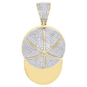 Colgante de Gorra de Béisbol Chapado en Oro de 14K, Plata 925, Moissanita Redonda de Corte Brillante, Colgantes y Dijes Unisex de Estilo Hip-hop a la Moda - Product Image 2