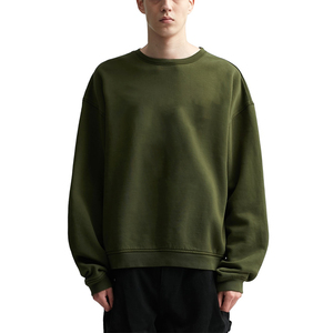 Sudadera con capucha de lana pesada con logotipo personalizado bordado recortado de 240gsm jersey de invierno para hombre y mujer holgado de poliéster/algodón - Product Image 3