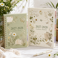 Agenda académique botanique LABON personnalisé 2027 2028 A5 B5, spirale, couverture rigide, onglets, autocollants, organisateur mensuel et hebdomadaire pour les études