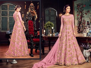 Couleur incroyable, Look élégant, filet lourd Salwar Kameez avec travail de broderie et de codage et pierre pour femmes - Product Image 2