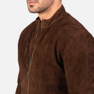 Blouson aviateur en cuir élégant Indemand pour hommes Veste d'extérieur de luxe confortable, légère et respirante avec logo personnalisé - Product Image 4