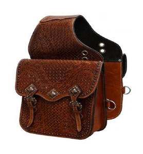 Bolsas de sillín de salto ecuestre de cuero genuino de alta calidad, ropa de equitación occidental mecanizada a mano para caballos - Product Image 1