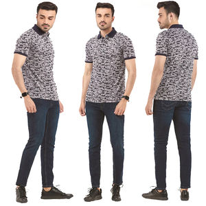 Polo de negocios de sublimación para hombre, estampado de tela personalizado con patrón sólido para verano, estilo informal de talla grande, hecho en Pakistán - Product Image 3
