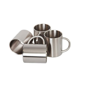 Gobelet à bière en acier inoxydable poli brillant fait à la main 200ml Double paroi poignée de tasse écologique Western Logo tasse à bière eau - Product Image 5