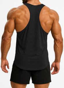 Débardeurs en coton pour hommes Y-Back Muscle Cut Gym Vest Sleeveless Eco-Friendly Quick Dry Workout Fitness Curved Hem - Product Image 3