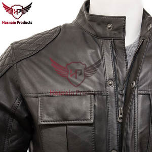 แจ็กเก็ตหนังสีดำสำหรับผู้ชายสไตล์ไฮสตรีทปรับแต่งได้อย่างเต็มที่สำหรับฤดูหนาวแจ๊กเก็ตส่วนบุคคลเพื่อให้ดูโดดเด่น - Product Image 3