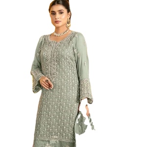 Nouvel Organza Pakistanais Avec Costume De Travail Manuel Avec Stanton Pent Avec Organza Dupatta pour la vente en ligne - Product Image 2