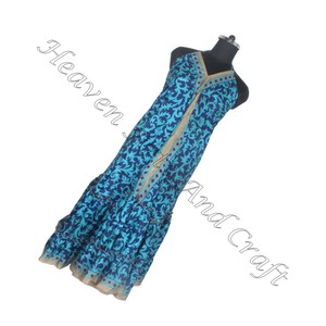 Indien Boho Nouveau Vintage Soie Saree Long Floral Imprimé Traditionnel D'été Porter À La Mode Article Vêtements Pour Femmes Casual Dress - Product Image 1