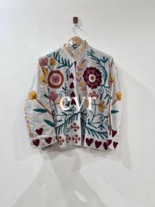 Handmade Velvet Suzani Outerwear Coat Embroidered Uzbek Eco-Friendly Women's Luxury Coat Winter <b>Boho</b> for Party Wear - Product Image 1