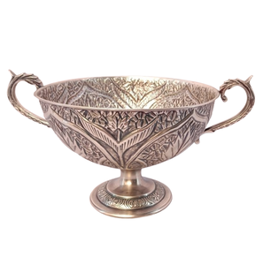 ชามผลไม้ทองเหลืองชุบเงินลายนูนลายดอกไม้โบราณใช้เทคนิคในการปรับแต่งแบบคลาสสิกสำหรับวางบนโต๊ะโชว์ช็อคโกแลตผลไม้แห้ง - Product Image 2