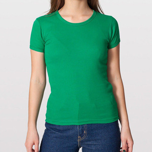Wholesale Oem Customized Fashion Luxury Blank 100% Cotton <b>T</b>-<b>shirt</b> Sexy <b>Plain</b> Slim Fit Round Neck <b>T</b> <b>Shirt</b> for Women - Product Image 3