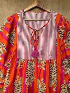 เดรสฮิปปี้โบฮีเมียนฤดูร้อนสำหรับผู้หญิงเด็กผู้หญิงผ้าฝ้ายพิมพ์ลายมิดิมินิคอลึกเชือกปิดหลวมธรรมชาติสำหรับงานแต่งงาน - Product Image 2