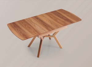 ชุดรับประทานอาหารไม้หรูหราทันสมัยพร้อมเก้าอี้รับประทานอาหารแบบยืดได้สำหรับบ้านโรงแรมหรือห้องครัว - Product Image 4