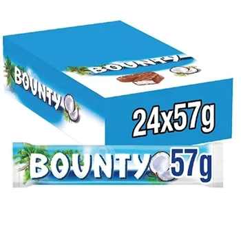 Hoge Kwaliteit Bounty Kokosnoot Chocolade 57 Gr Bar Vacuümverpakking 0.057Kg Met 12 Maanden Houdbaarheid