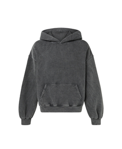 Sweat-shirts en tricot pour femmes, décontractés, d'hiver, lourds, délavés à l'acide, avec logo personnalisé brodé sur le devant, impression en relief, lavage à la pierre, uni, 100% coton - Product Image 1