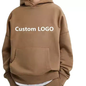 La mejor calidad 100% algodón grueso en blanco liso peso pesado sudaderas con capucha de gran tamaño sin cuerda Unisex logotipo personalizado de talla grande sudaderas con capucha para hombre - Product Image 1