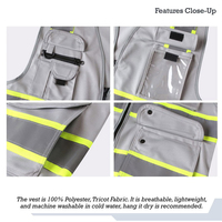 Chaleco de Seguridad Reflectante de Alta Visibilidad, Ignífugo, Antiestático, Transpirable, de Secado Rápido, Ligero, 100% Poliéster, Ropa de Trabajo