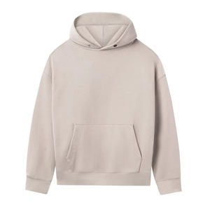 OEM personalizado Plus tamaño 100% algodón alto recortado Boxy Sudadera con capucha botón cuello alta visibilidad sudaderas con capucha DDP envío - Product Image 3