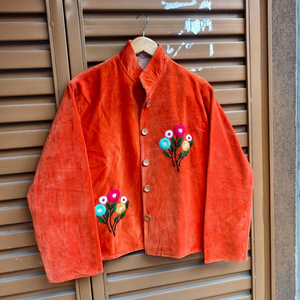 Chaqueta de terciopelo Suzani bordada a mano con patrón floral de granada, estilo étnico bohemio, ropa de abrigo de invierno, transpirable y de secado rápido. - Product Image 1