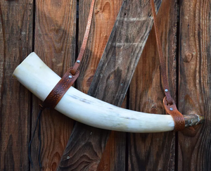 แตรเป่าธรรมชาติทำจากเขาควายตามสั่งเหมาะสำหรับร้านขายอุปกรณ์ไวกิ้งโดยงานฝีมือรูปพระจันทร์เสี้ยว - Product Image 6