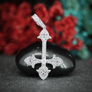 Pendentif Croix Sertie de Diamants VVS Moissanite Argent Sterling 925 Collier Religieux Style Hip Hop Pendentif Diamant Phoenix Enterprise - Product Image 1