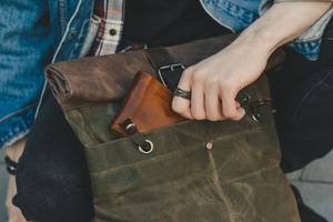 Mochila Roll Top Detalles de cuero Mochila de lona para hombres Mujeres Vintage Heritage Bag Oldfield - Product Image 5