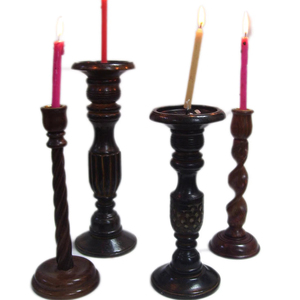 Antique Sheesham <b>Wood</b> Carved Pillar Solid Candles Holder with Engraving Wall Sign <b>Wood</b> <b>Crafts</b> for Home Decor Vintage Style - Product Image 1